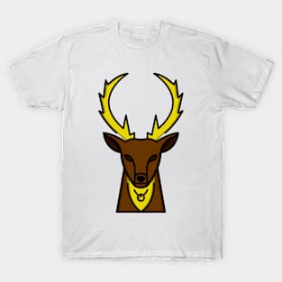 Reindeer Stag Animal Brown Yellow T-Shirt